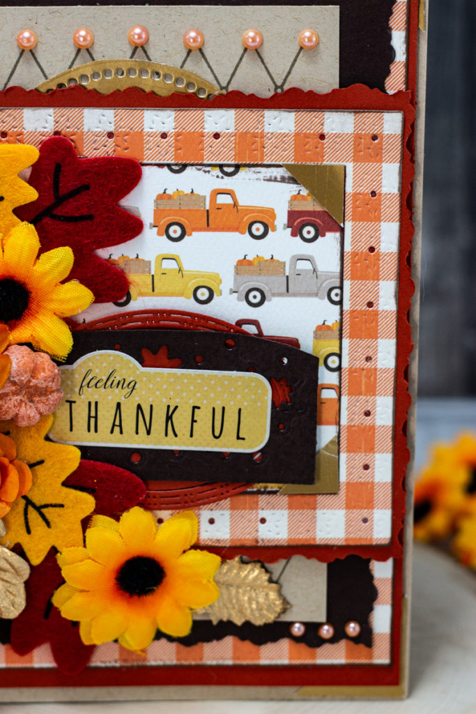 Beautiful Fall Colours and Flowers Feeling Thankful Thanksgiving Day Card