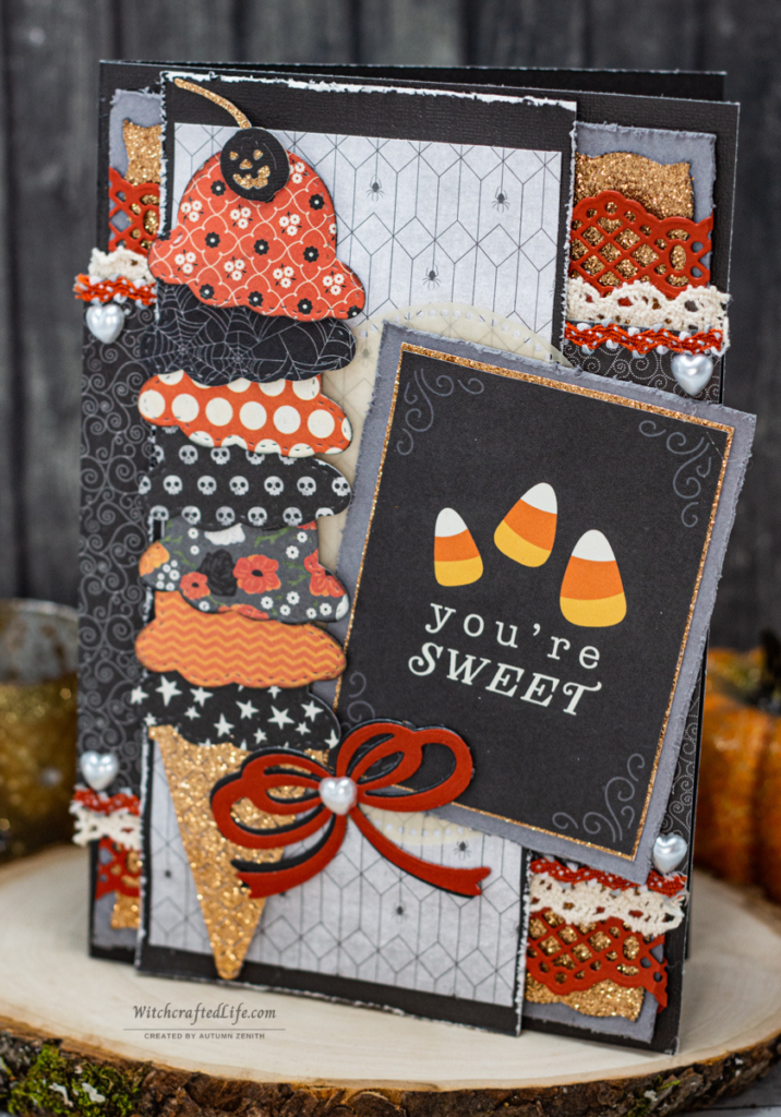 Super Cute You're Sweet Halloween Ice Cream Cone Card