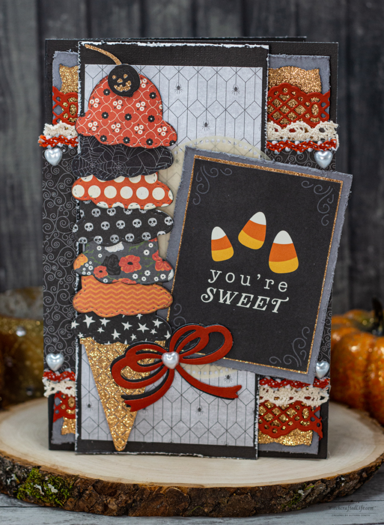 Super Cute You're Sweet Halloween Ice Cream Cone Card
