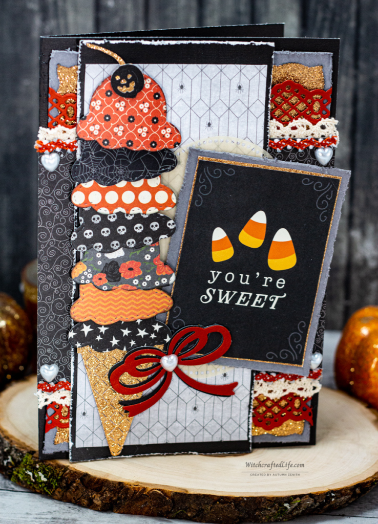 Super Cute You're Sweet Halloween Ice Cream Cone Card