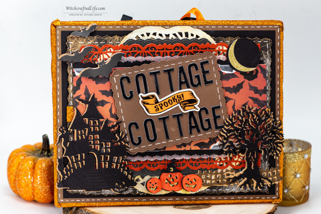 Cottage Spooky Cottage Detailed Halloween Scene Hanging Wall Sign