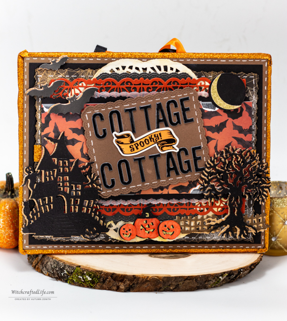 Cottage Spooky Cottage Detailed Halloween Scene Hanging Wall Sign