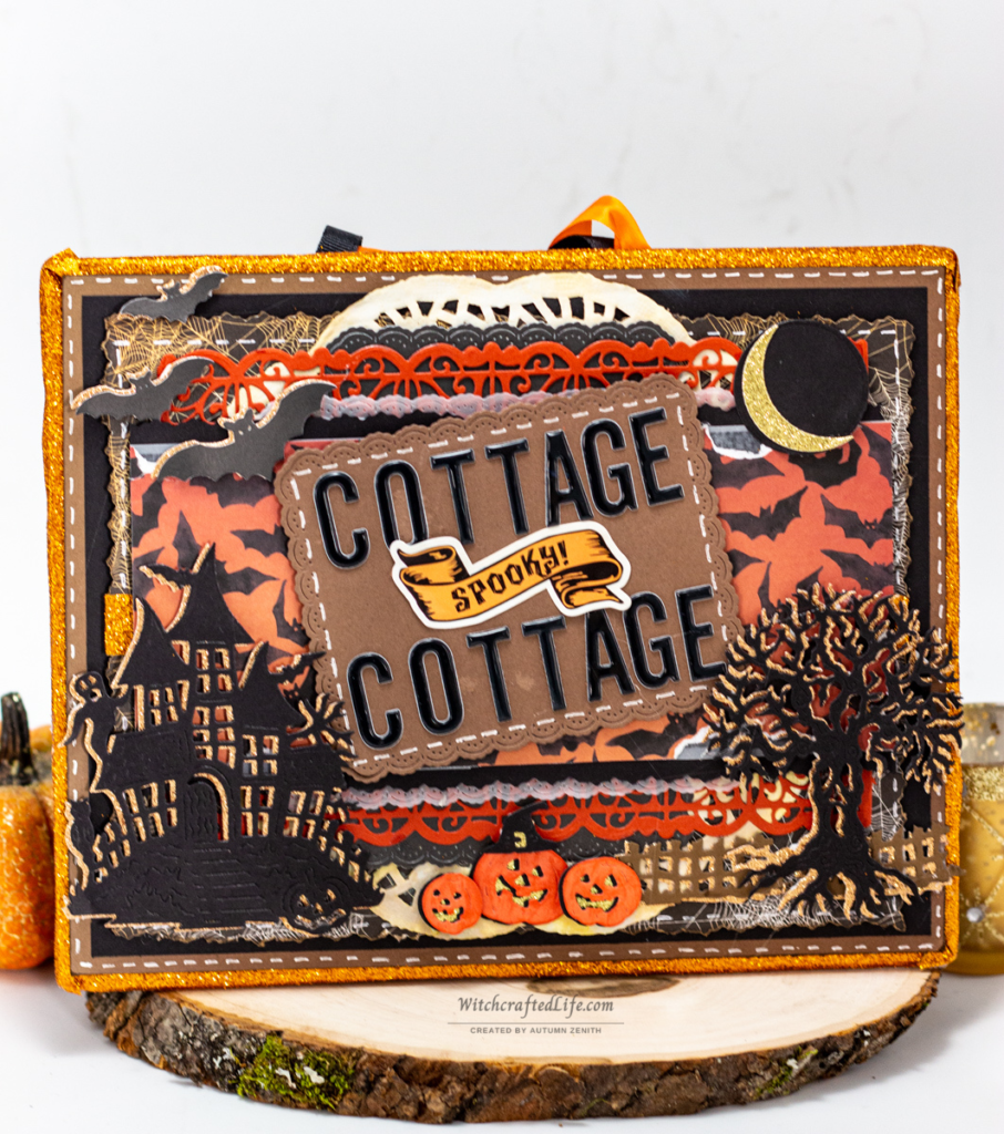 Cottage Spooky Cottage Detailed Halloween Scene Hanging Wall Sign