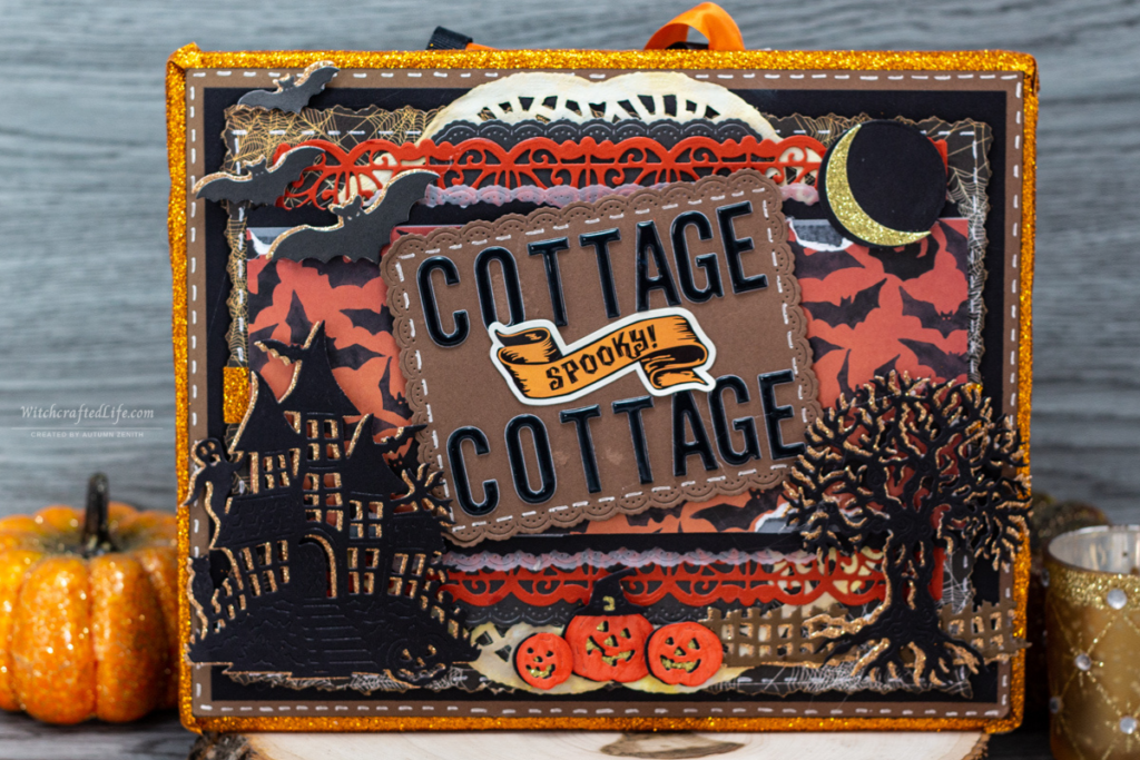 Cottage Spooky Cottage Detailed Halloween Scene Hanging Wall Sign