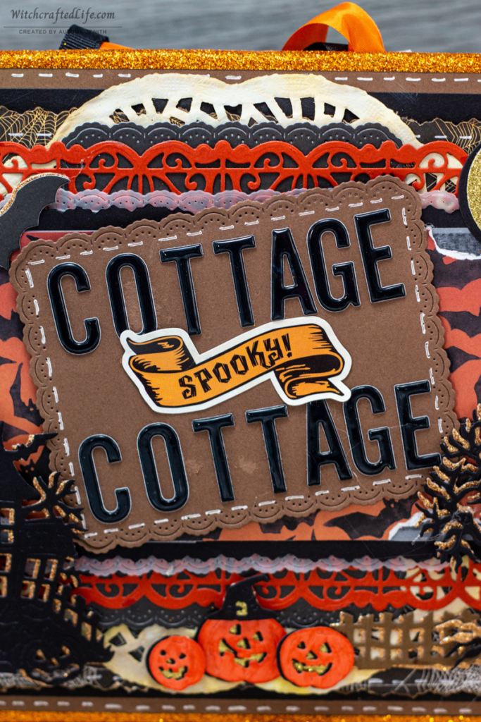 Cottage Spooky Cottage Detailed Halloween Scene Hanging Wall Sign