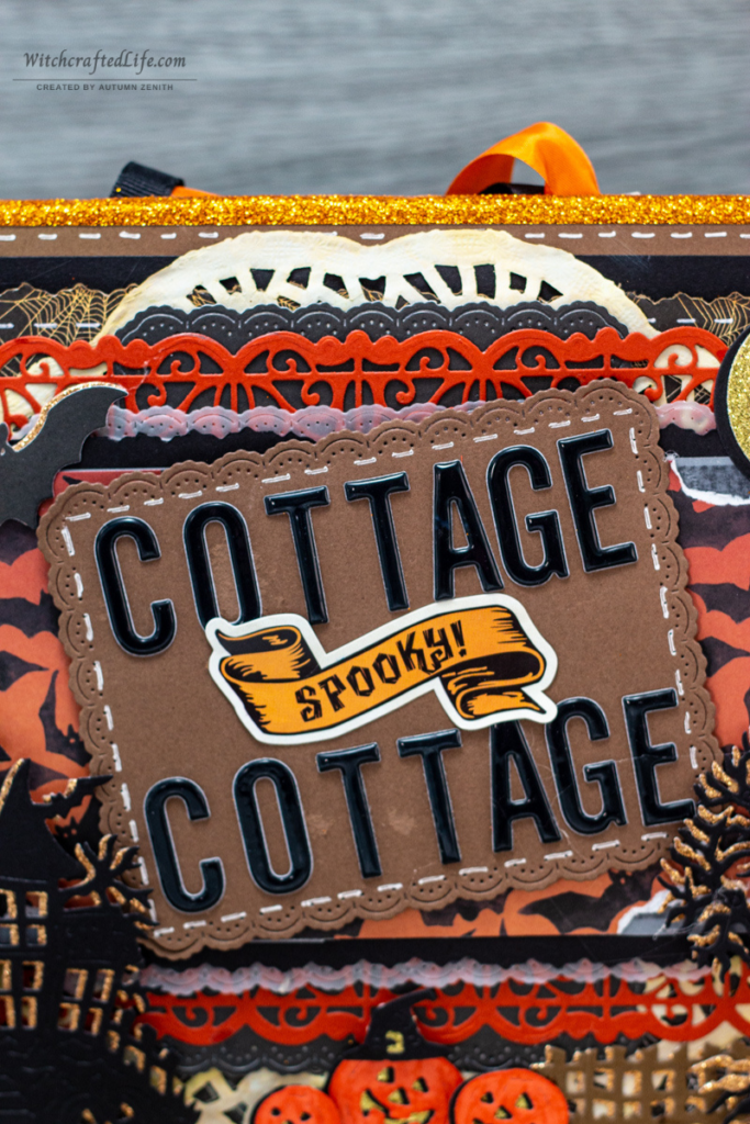 Cottage Spooky Cottage Detailed Halloween Scene Hanging Wall Sign