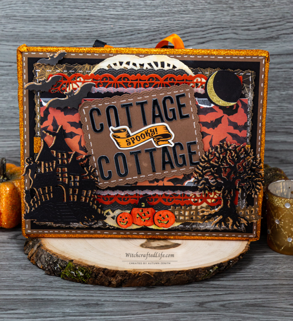 Cottage Spooky Cottage Detailed Halloween Scene Hanging Wall Sign
