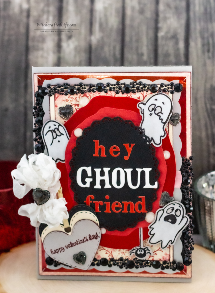 Hey, Ghoul Friend Adorable Valoween (Spooky Valentine’s Day) Ghost Themed Card