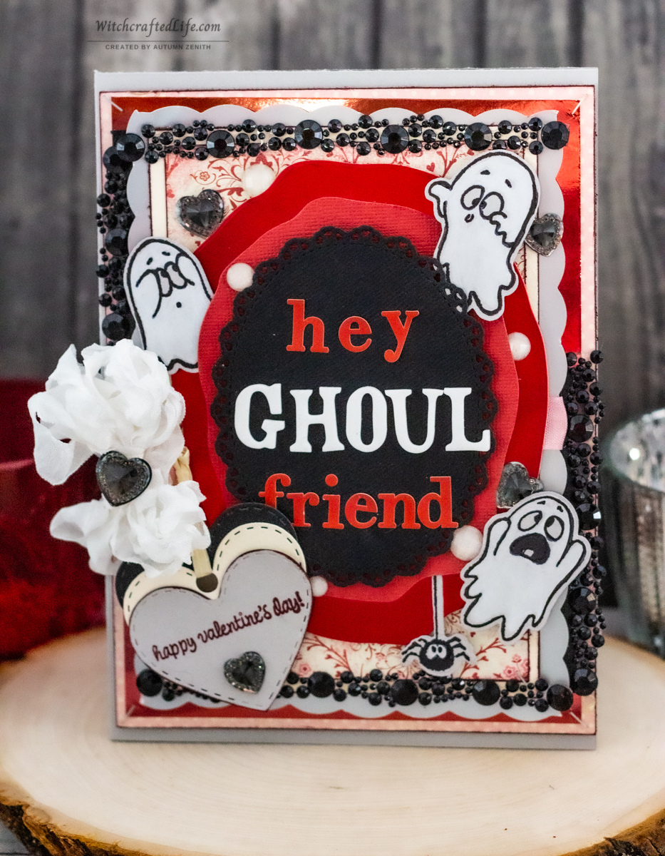 Hey, Ghoul Friend Adorable Valoween (Spooky Valentine’s Day) Ghost Themed Card