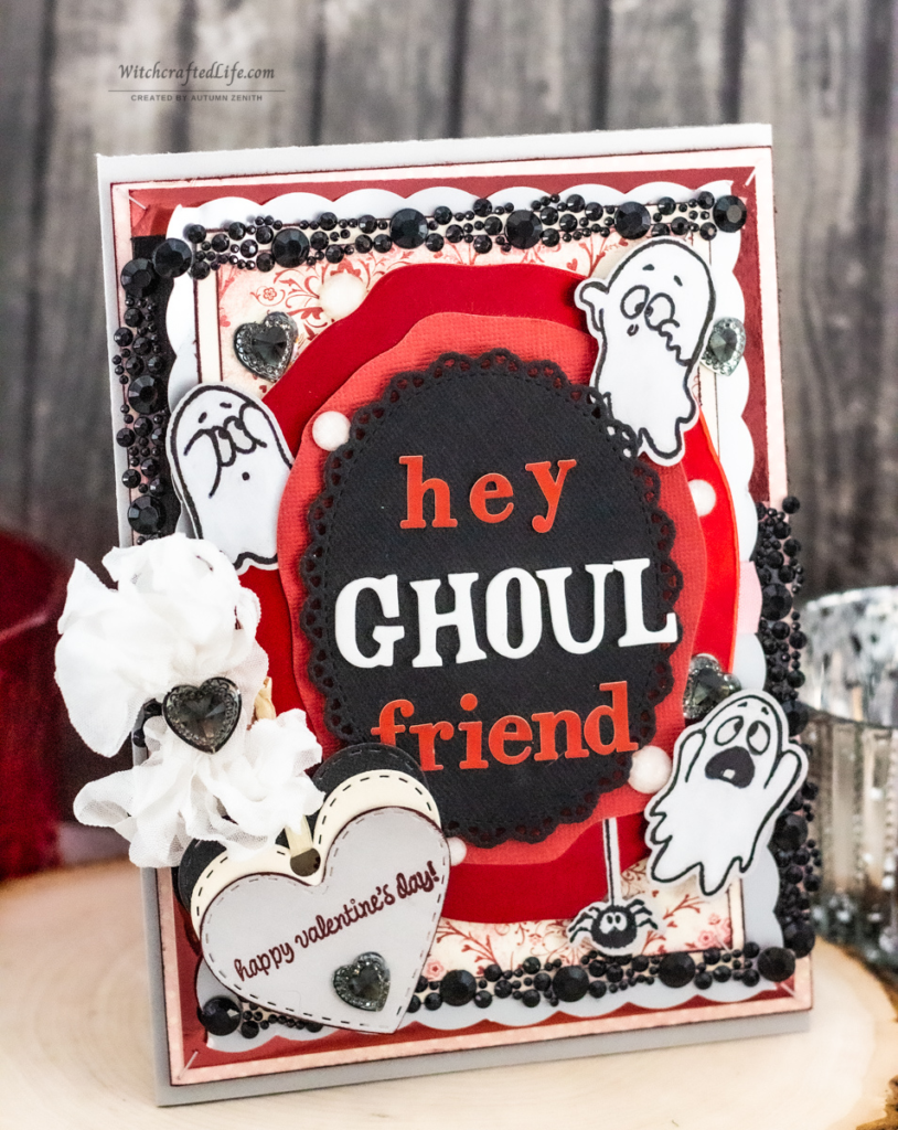 Hey, Ghoul Friend Adorable Valoween (Spooky Valentine’s Day) Ghost Themed Card