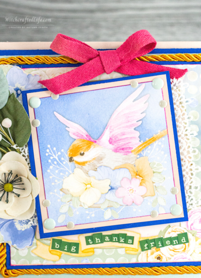 Charming Springtime Bloom and Bird Oversized Thank You Card ...