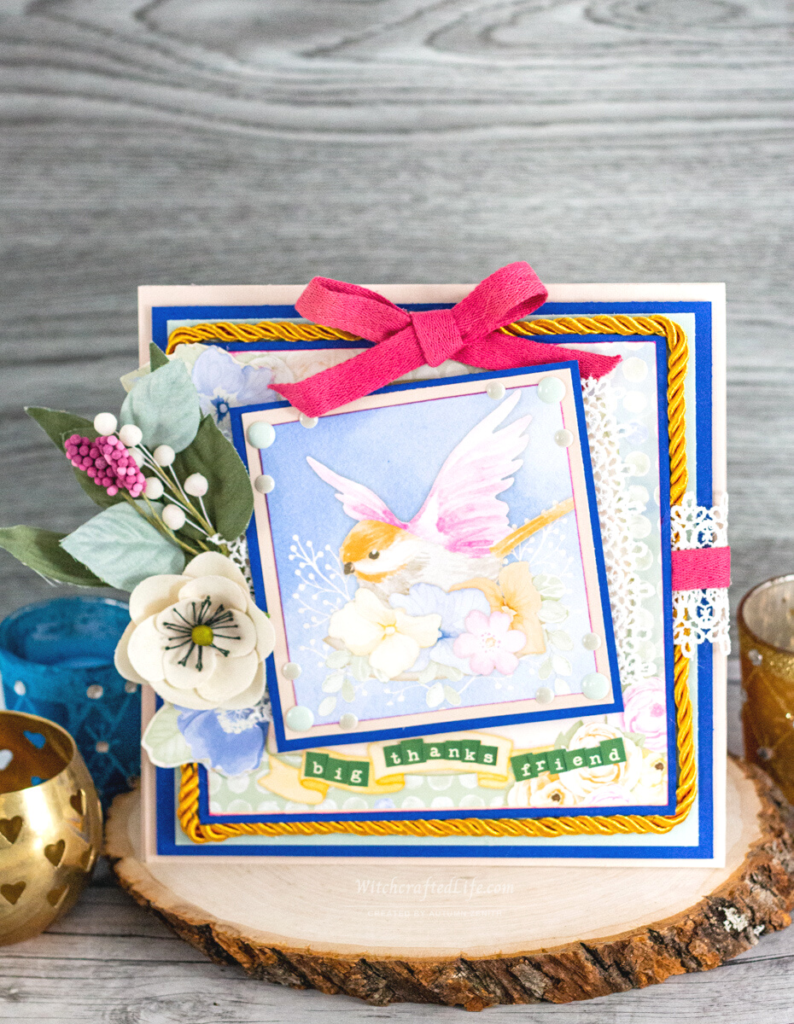 Charming Springtime Bloom and Bird Oversized Thank You Card