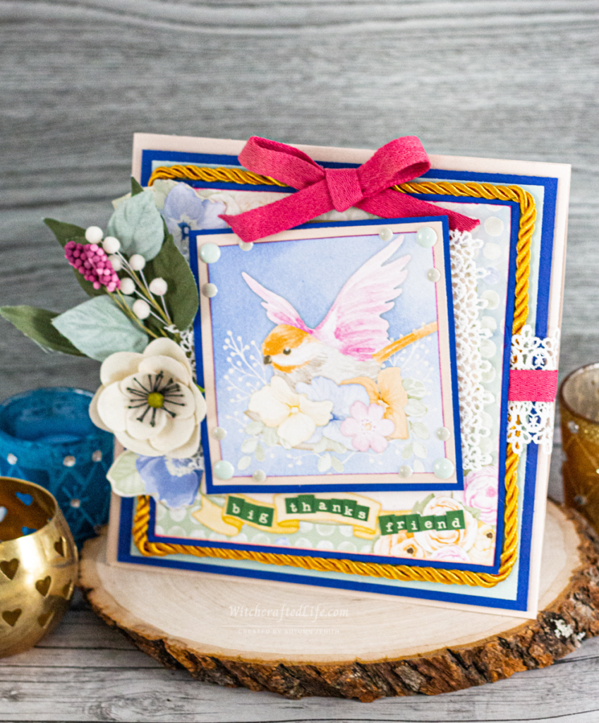 Charming Springtime Bloom and Bird Oversized Thank You Card