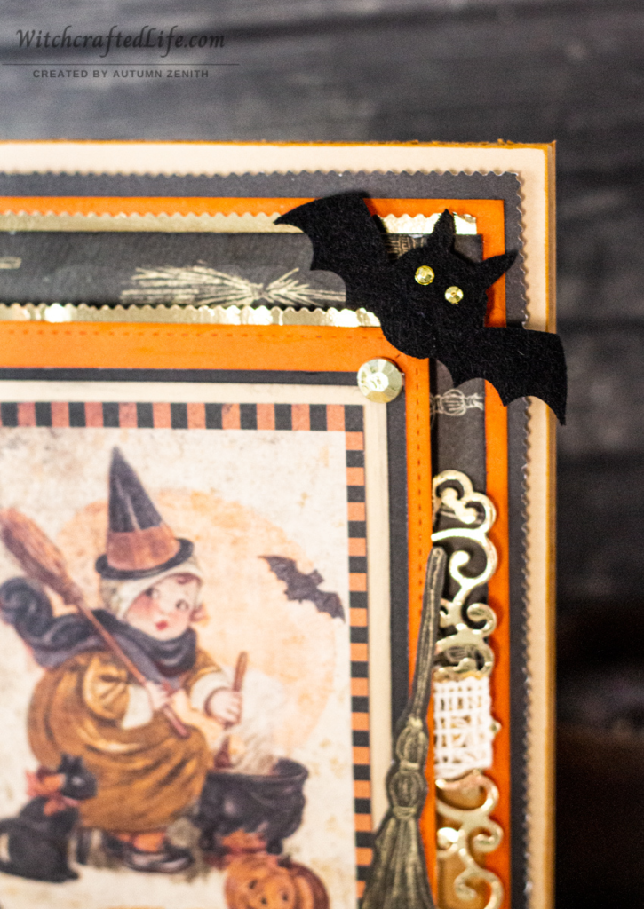 The Witching Hour Adorable Vintage Image and Classic Fall Colour Filled Halloween