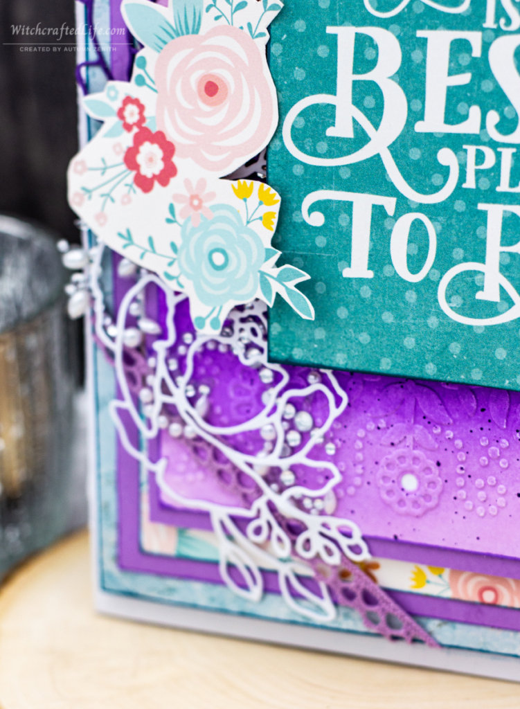 Lovely Purple Inked and Embossed Together is the Best Place to Be Card